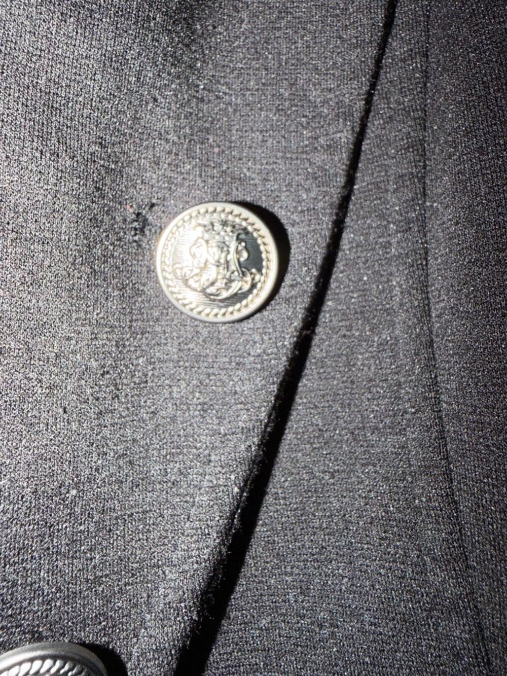 Vintage Forever 21 Black Military Style Blazer Jacket w Silver Buttons - Size L - Picture 3 of 6